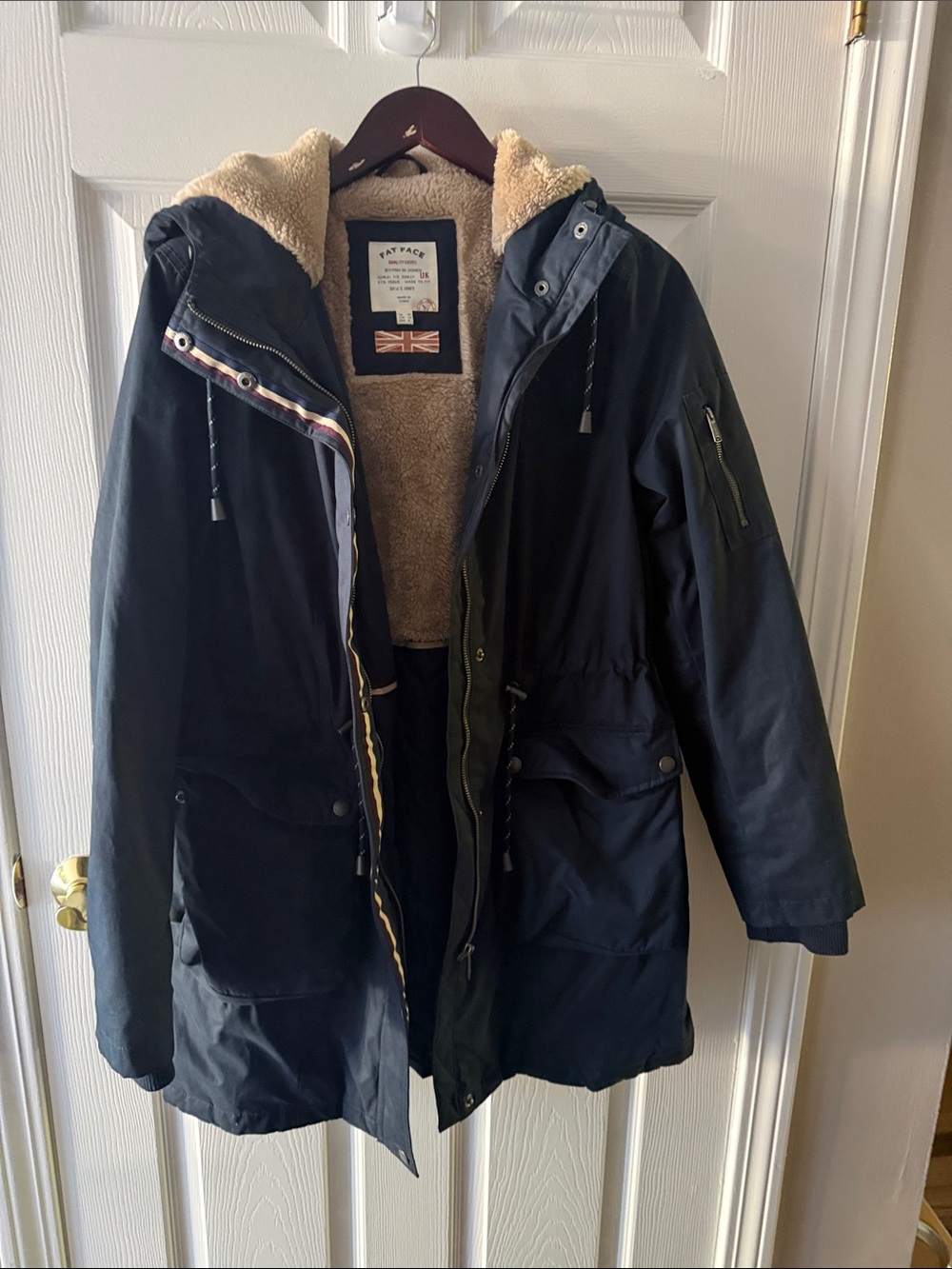Fat Face Navy Sherpa-Lined Field Parka
